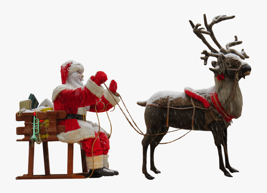 Santa Claus Deer Clip Arts - Santa Claus Deer Png, Transparent Png