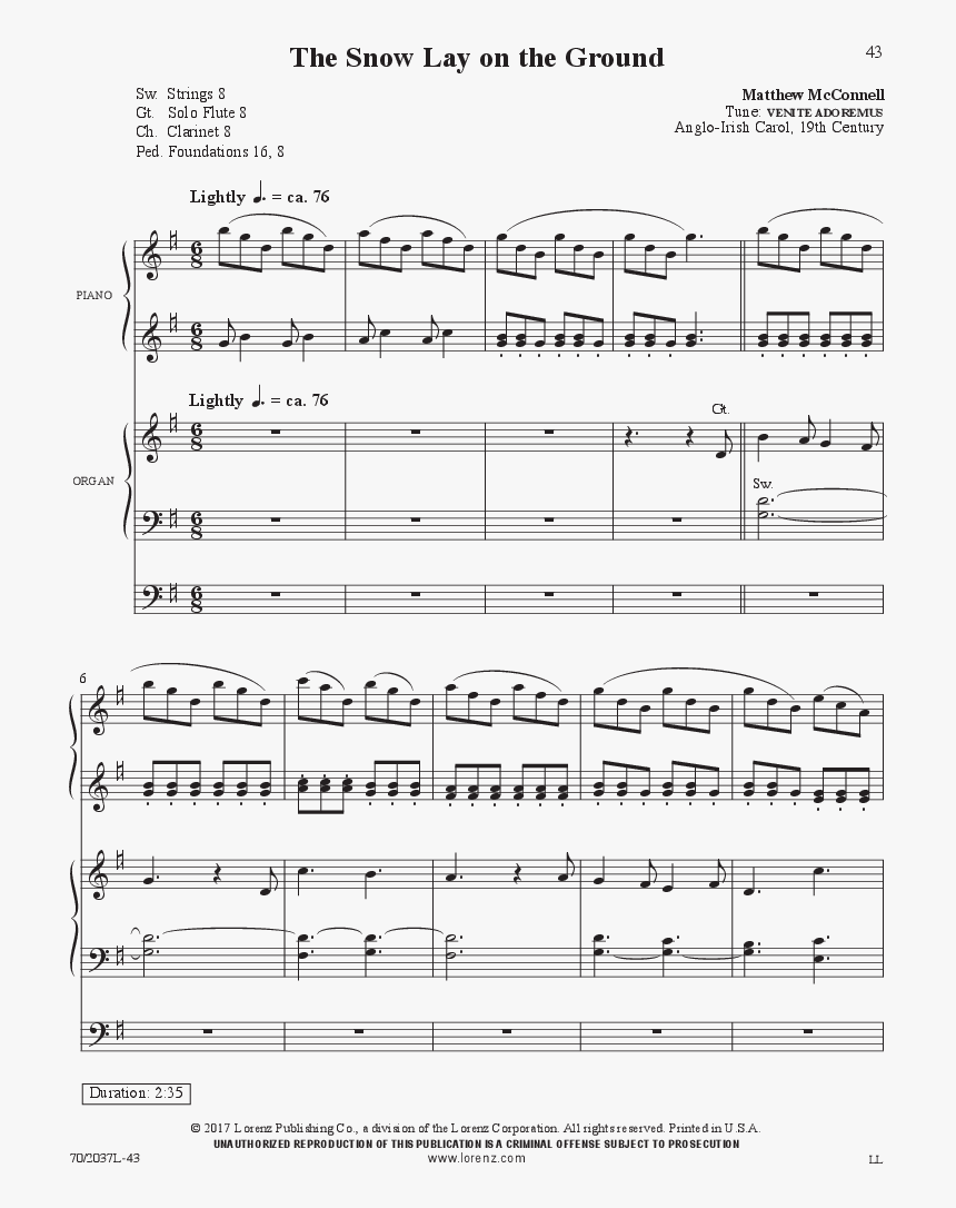 The Snow Lay On The Ground Thumbnail - Ennio Morricone Gabriel's Oboe Organ, HD Png Download