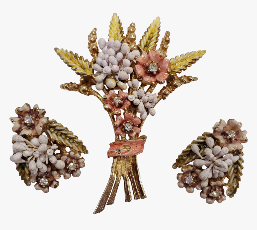 Florenza Harvest Stalk And Flower Bouquet Pin Brooch - Artificial Flower, HD Png Download