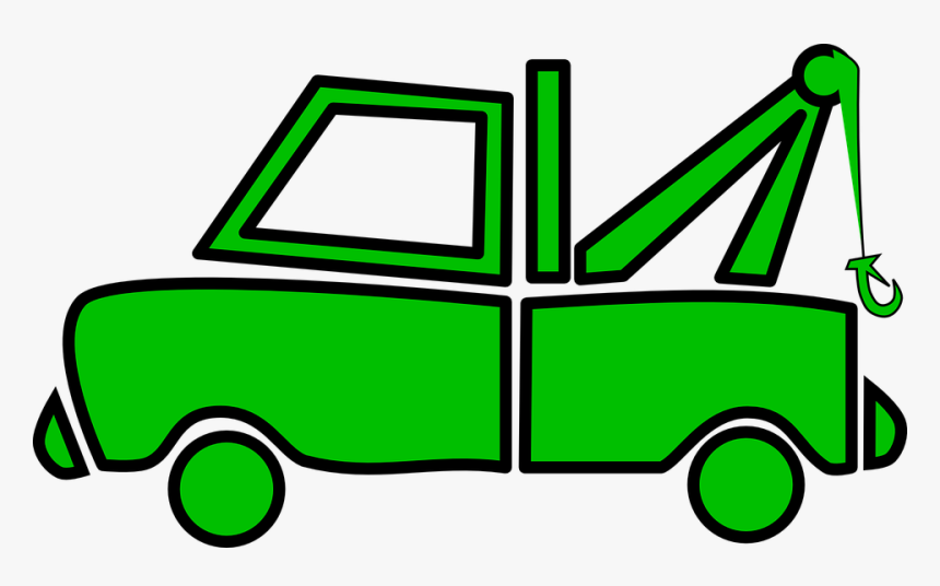 Towing - Green Tow Truck Clip Art, HD Png Download
