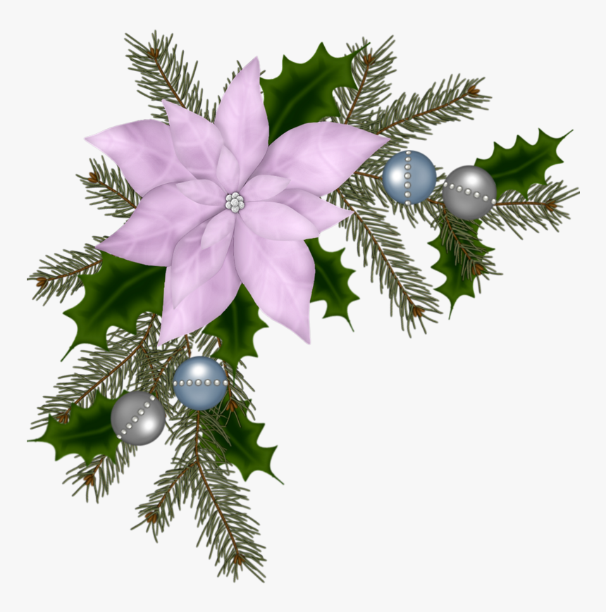 Tornado2112 «la Corner Christmas Flower 2 » На Яндекс - Transparent Purple Christmas Border, HD Png Download