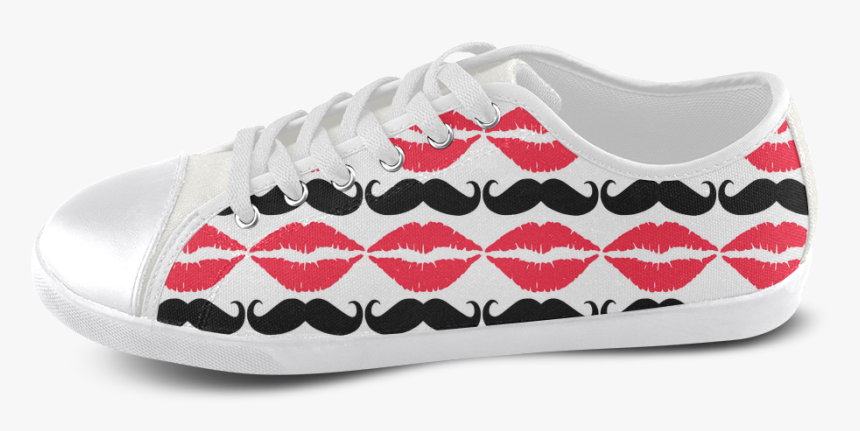 Red And Black Hipster Mustache And Lips Men S Canvas - Lips Clip Art, HD Png Download