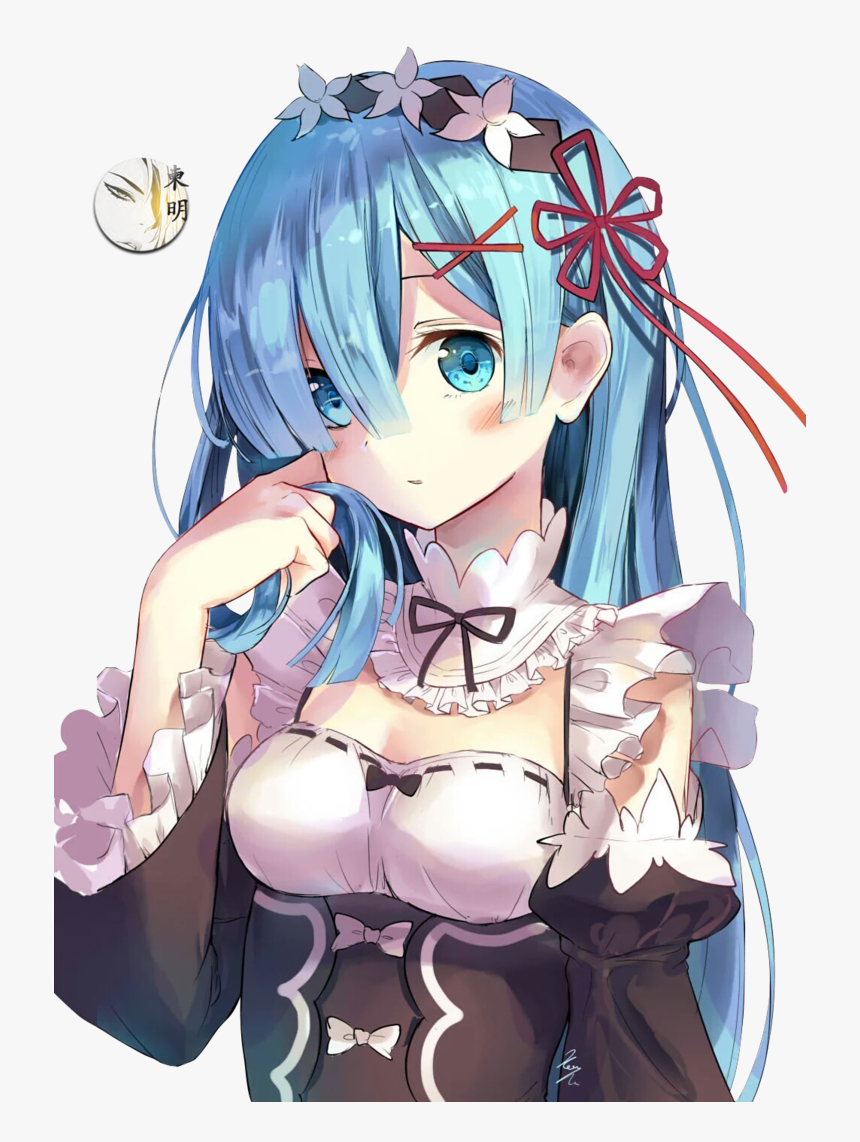 Transparent Rem Png - Rem With Long Hair, Png Download.