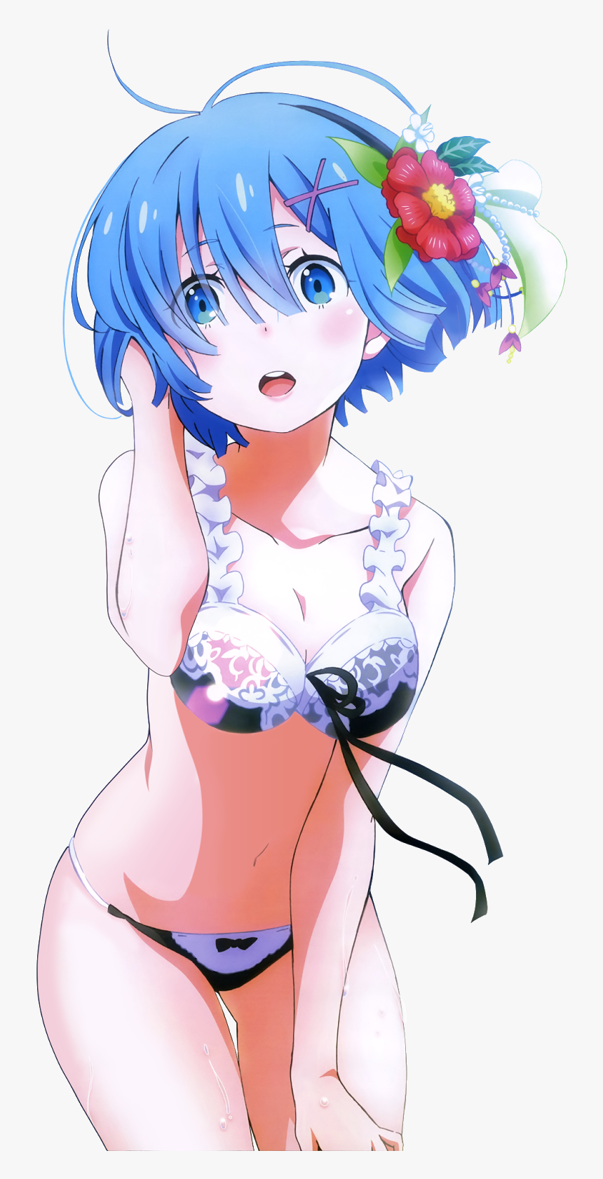 Anime Anime Rem Blue Eyes Blue Hair Anime Girls - Rem Re Zero 4k, HD Png Download
