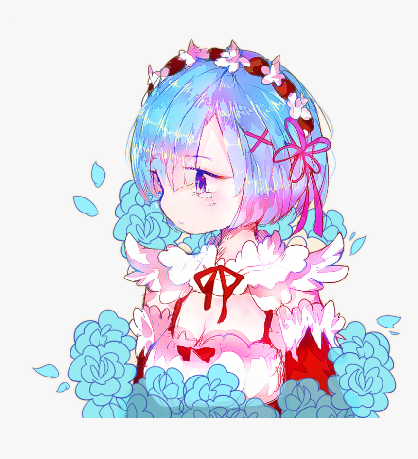 水, 7 Flower Pink Flowering Plant Fictional Character - Re Zero Rem Edit, HD Png Download