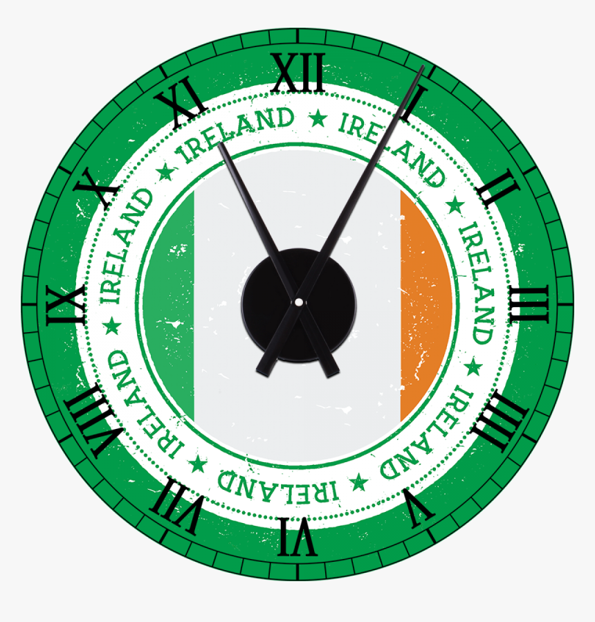 Ireland Grunge Flag Wall Clock Decal And Mechanism - Clock Face Template, HD Png Download