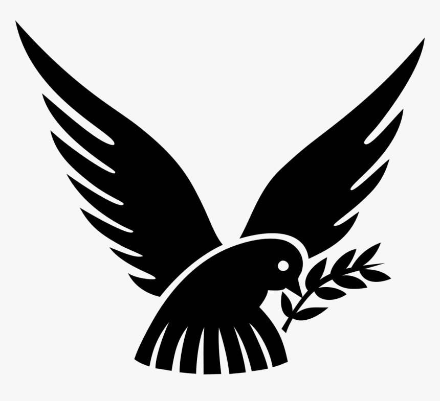 Dove And Olive Branch - Dove Bird Black And White, HD Png Download