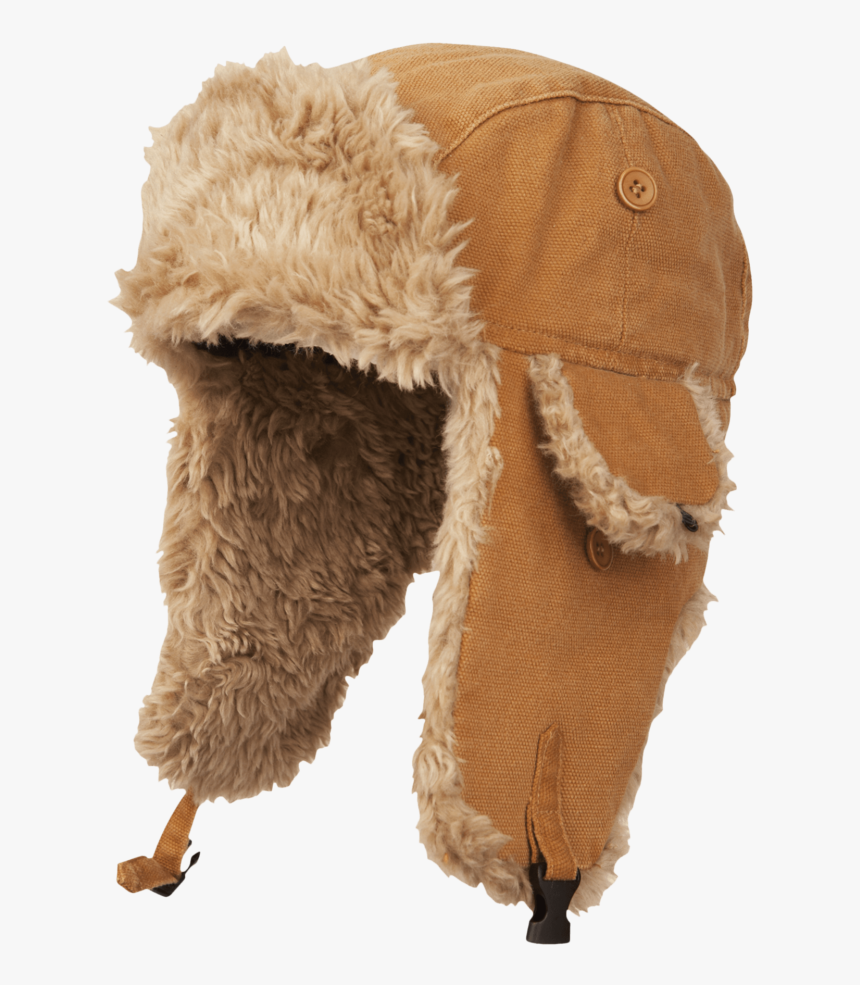 Tough Duck Aviator Hat Brown Detail I15016 - Fur Clothing, HD Png Download