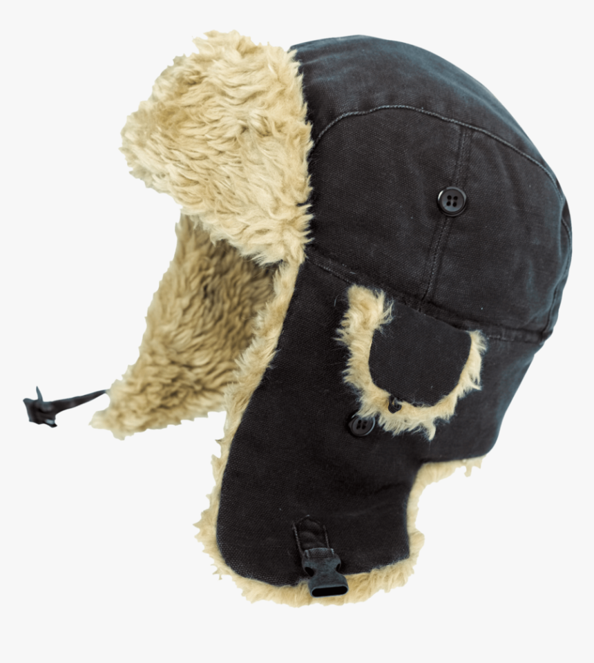 Tough Duck Aviator Hat Black Detail I15016 - Tuque D Hiver, HD Png Download