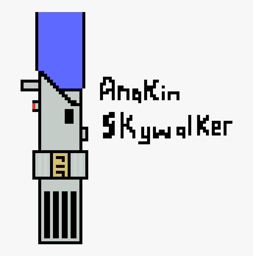 Anakin's Lightsaber Pixel Art, HD Png Download