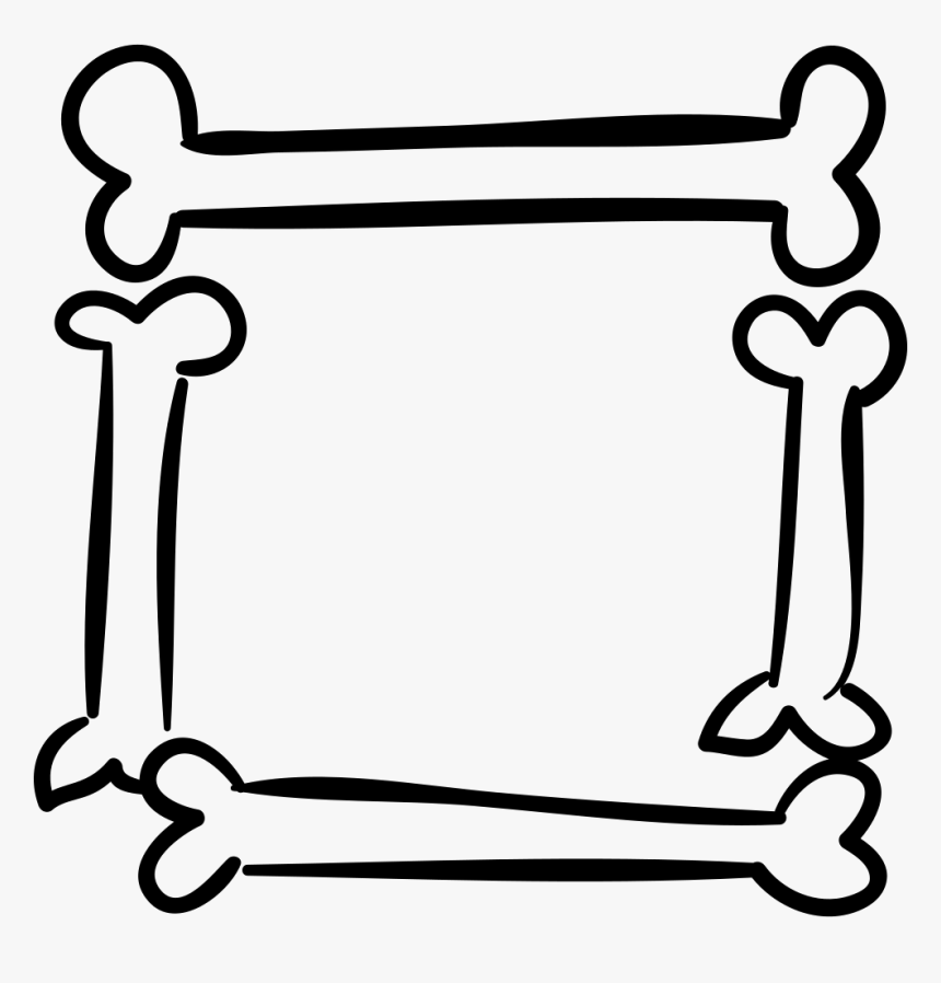 Halloween Square Frame Of Bones Outlines - Bones Square, HD Png Download