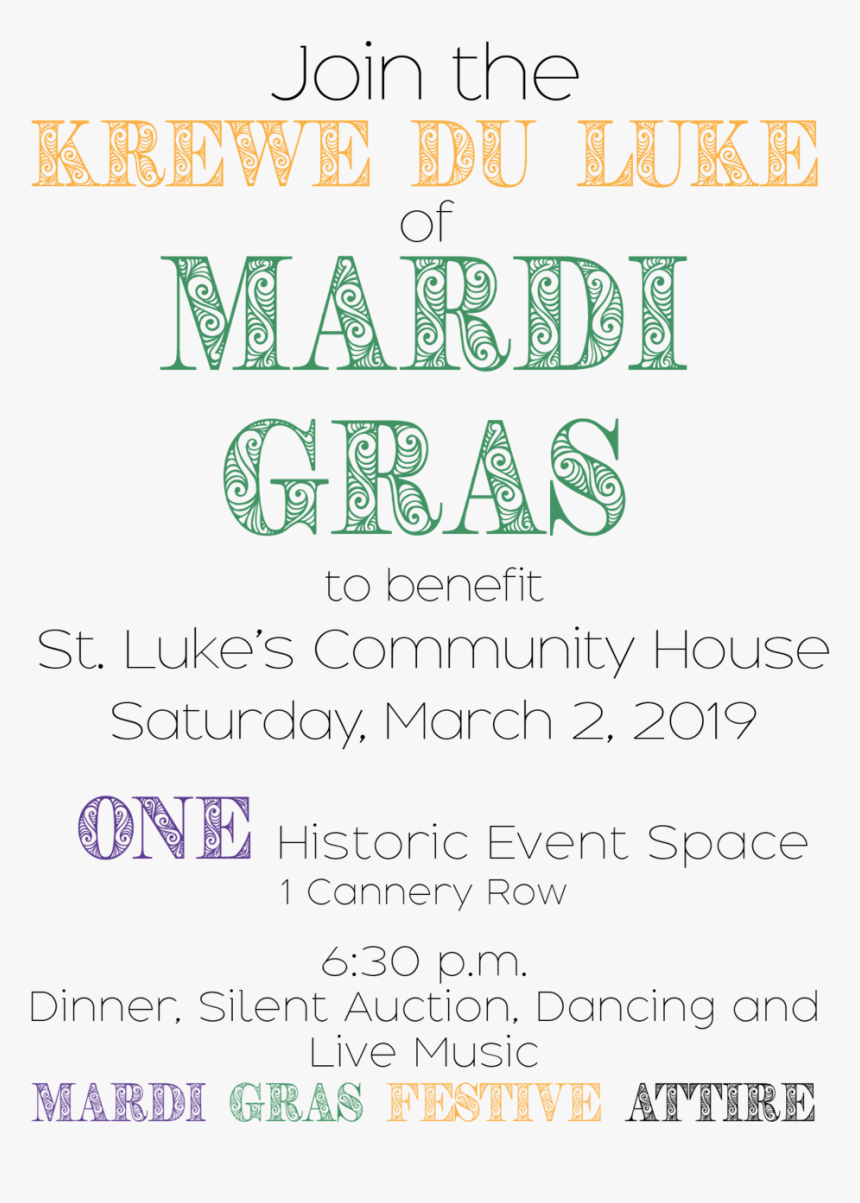 Mardi Gras Invitation For Web - Calligraphy, HD Png Download