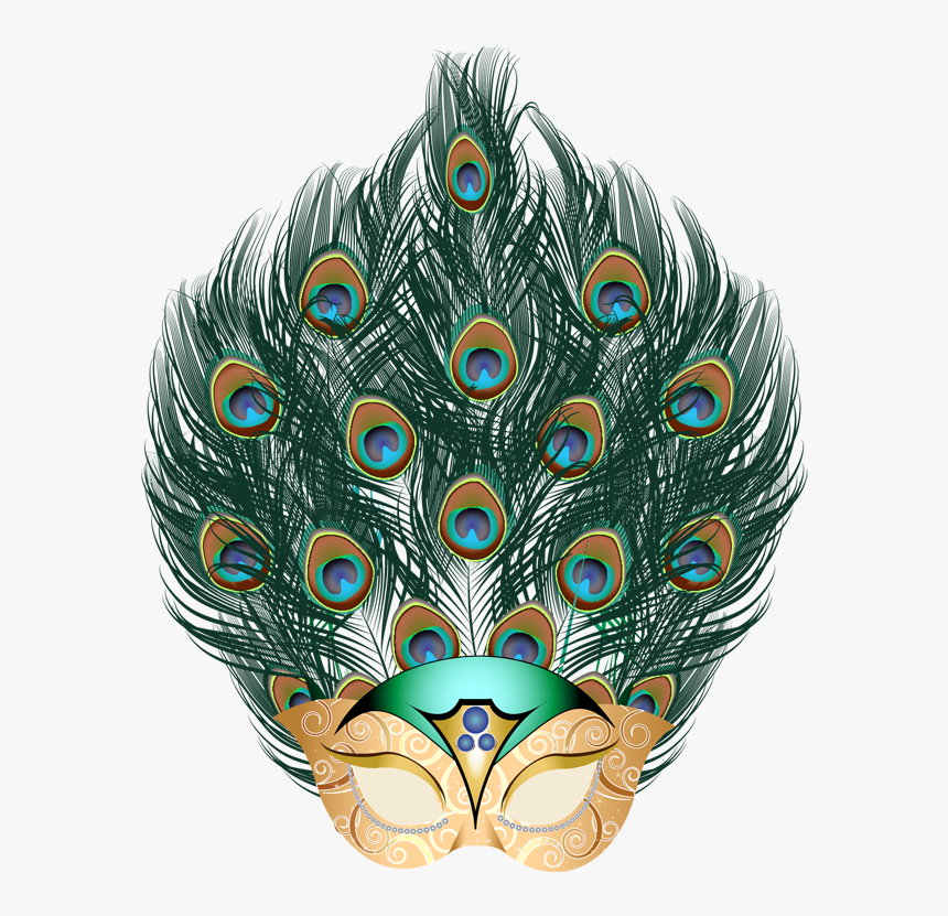 Mardi Gras Feathers Png - Peacock Feather Mask, Transparent Png