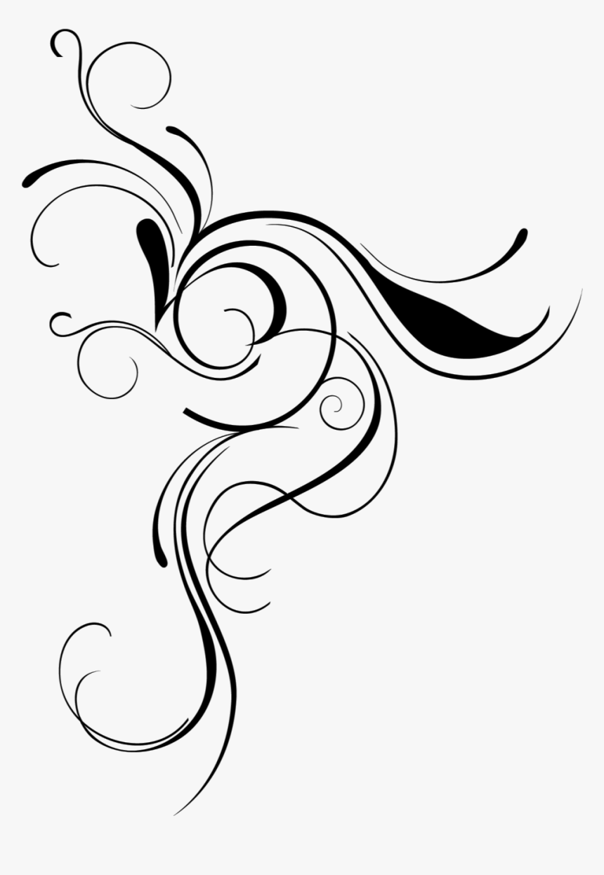 Png Flourish - Clipart Library - Clipart Library - Calligraphy Flourish Transparent Background, Png Download