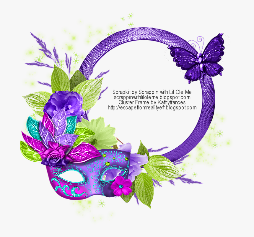 Mardi Gras Masks And Beads Png - Cadre Photo Mardi Gras, Transparent Png
