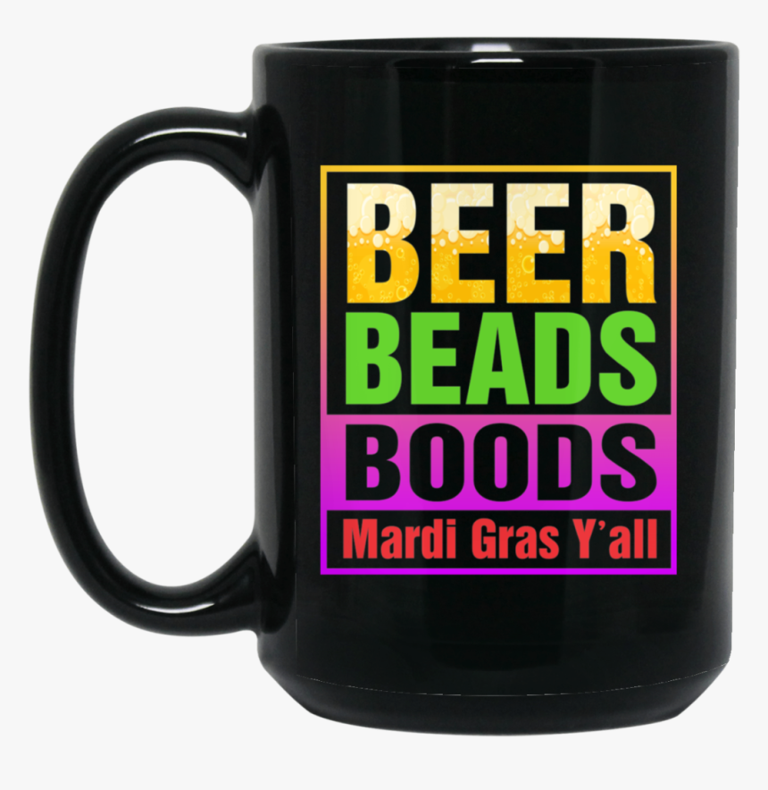 Beer Beads Boobs Funny Mardi Gras 11oz / 15oz Black - Beer Stein, HD Png Download