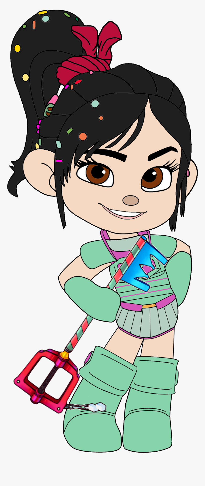Vanellope In Her Ballistic Armour And With Her Keyblade - Wreck It Ralph Vanellope Clipart, HD Png Download