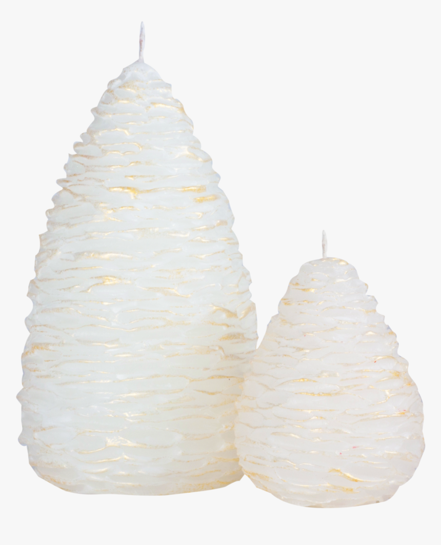 White Gold Highlights Pine Cone Candle, HD Png Download