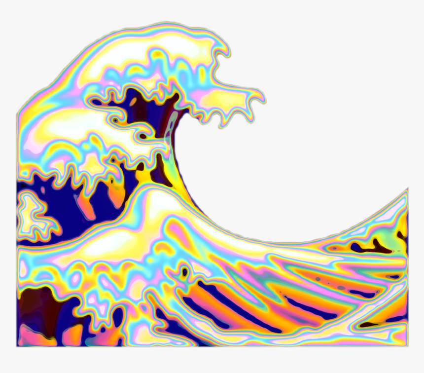 #wave #emoji #holographic #freetoedit - Illustration, HD Png Download