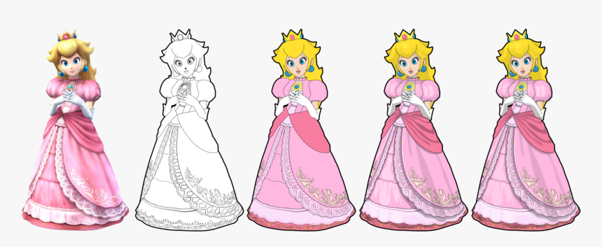 Princess Peach Drawing At - Princess Peach Super Smash Bros Drawing, HD Png Download