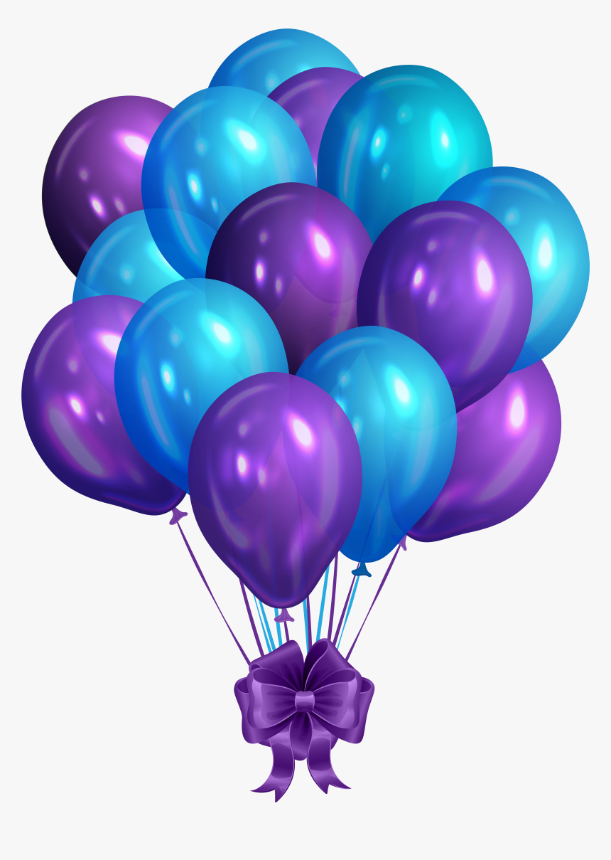 Blue Purple Bunch Of Balloons Clip Art Png Image - Red And Blue Balloons Png, Transparent Png