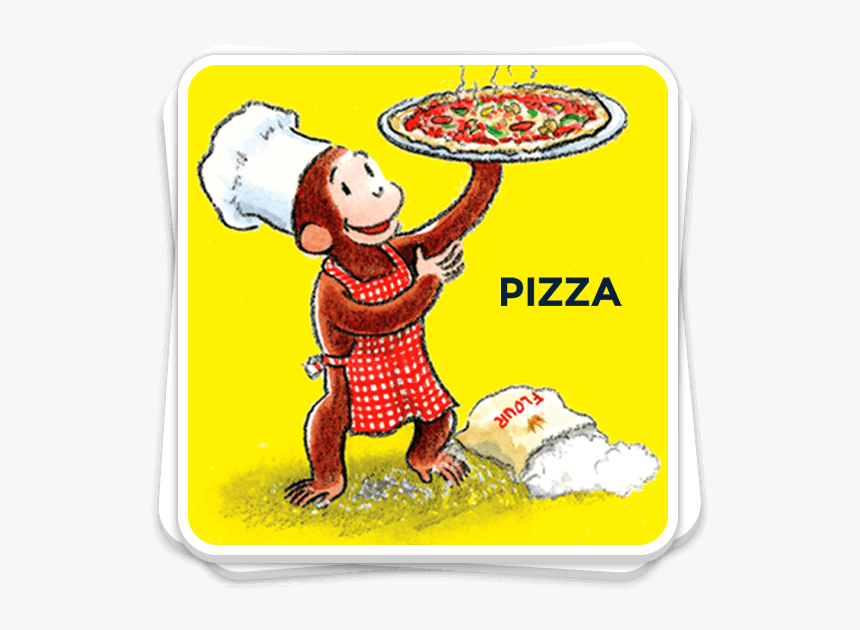 Transparent Cartoon Pizza Png - Curious George Books, Png Download