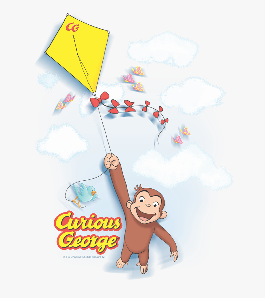 Curious George Flight Men S Long Sleeve T-shirt - Cartoon, HD Png Download