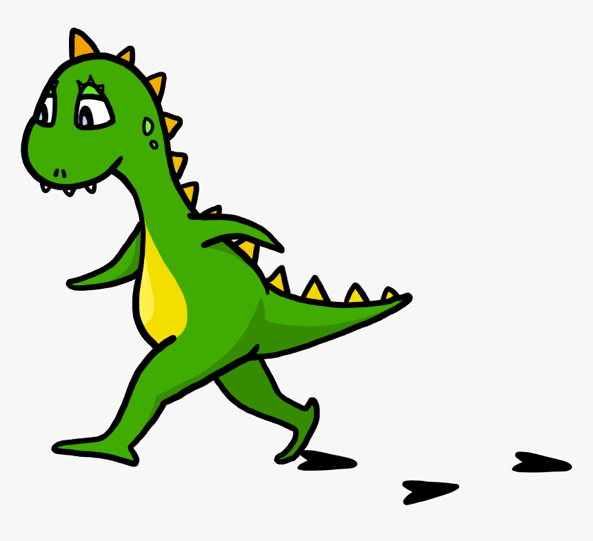 Children Walking Clipart - Clip Art Dinosaur Walking, HD Png Download