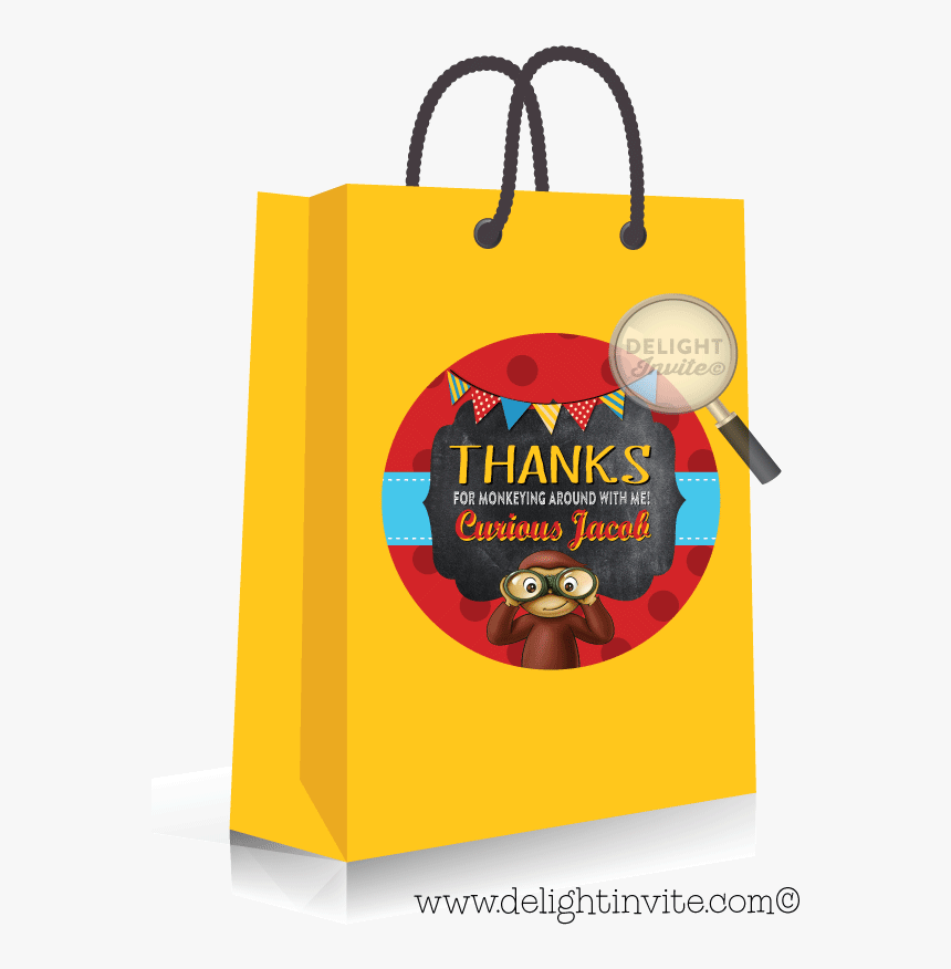 Curious George Party Sticker Tags [di-395st] - Yellow Goodie Bag Png, Transparent Png