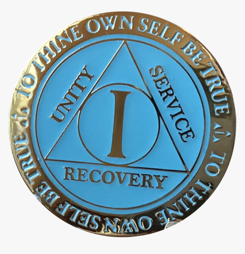 1 Year Aa Medallion Reflex Glow In The Dark Gold Plated - Emblem, HD Png Download
