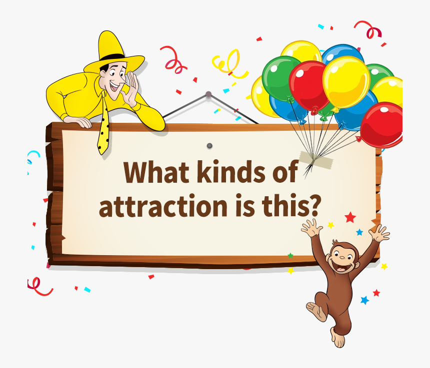 What Kinds Of Attraction Is This - Curious George With Balloons, HD Png Download