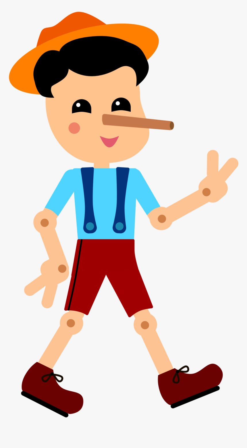 Pinocchio Vector Flat Illustration Design - Cartoon, HD Png Download