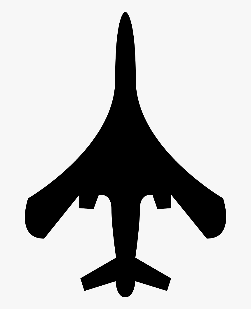 Airplane Top Or Bottom View Of Black Silhouette Shape - Plane Icon Svg, HD Png Download