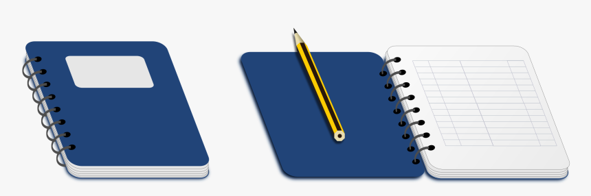 Spiral Notebook With Pencil Clip Arts - Spiral Notebook With Pencil, HD Png Download