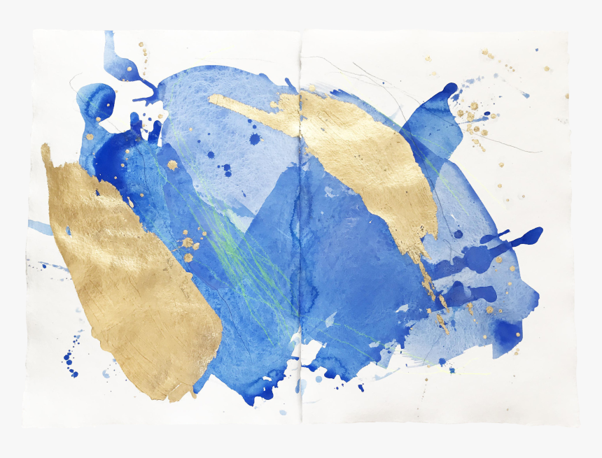 Clip Art Blue And Gold Painting, HD Png Download