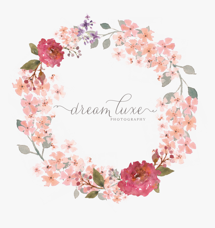 Wedding Invitation Watercolor Painting Wreath Clip - Pink Watercolor Flower Wreath Png, Transparent Png
