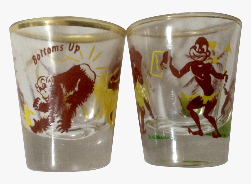 Vintage Rumpus Set Shot Glass Tribal Native Love Here - Pint Glass, HD Png Download