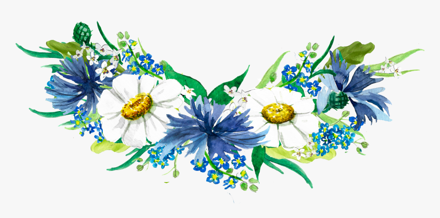 Watercolor Wreath Made Of The Bluebottle, Margaret - Meadow Flowers Wedding Invitation, HD Png Download