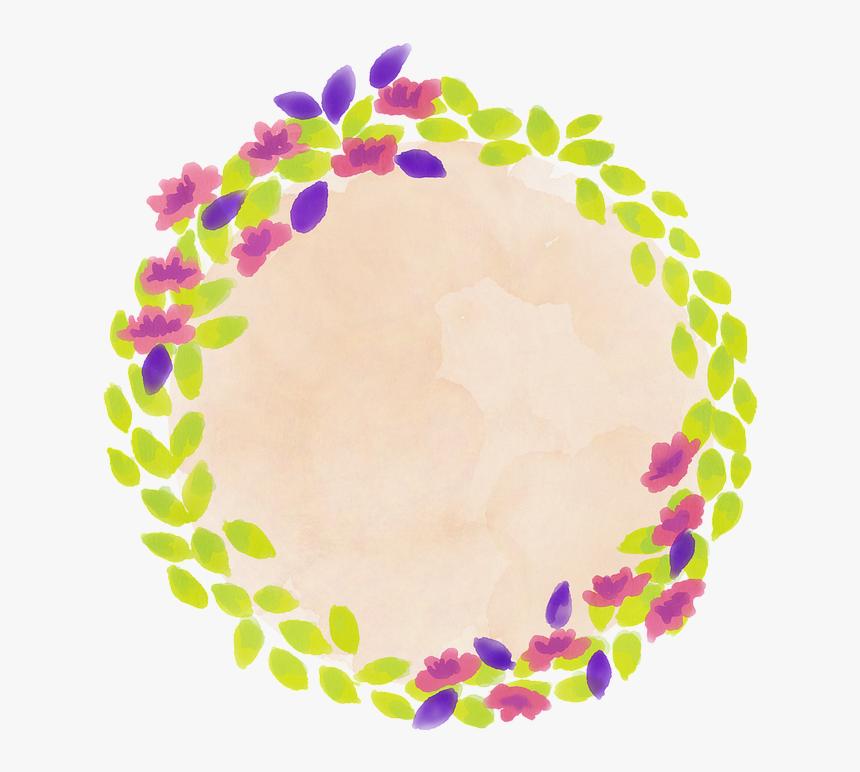 Watercolour Wreath, Wreath, Watercolor, Romantic - Circle, HD Png Download