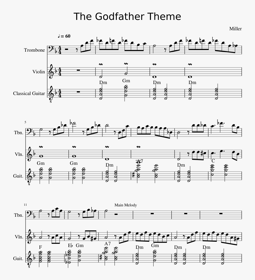 Vector Nature City - Godfather Trombone Sheet Music, HD Png Download