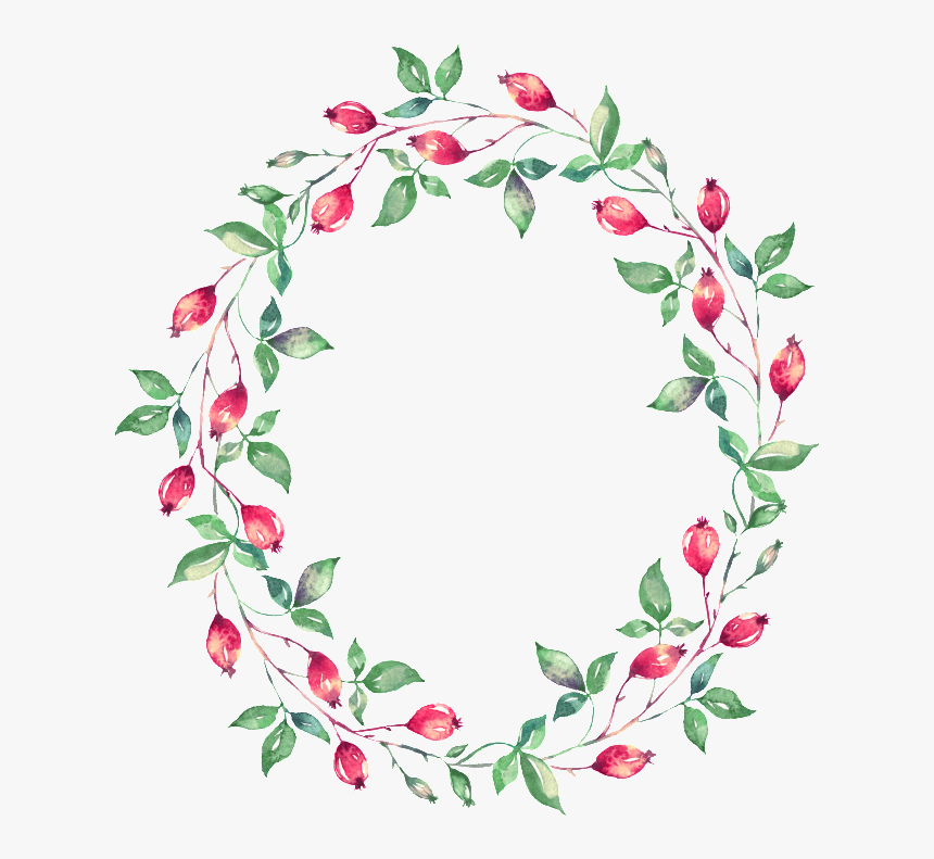 Garland Decoration Material - Pink Flowers Illustration Gold, HD Png Download
