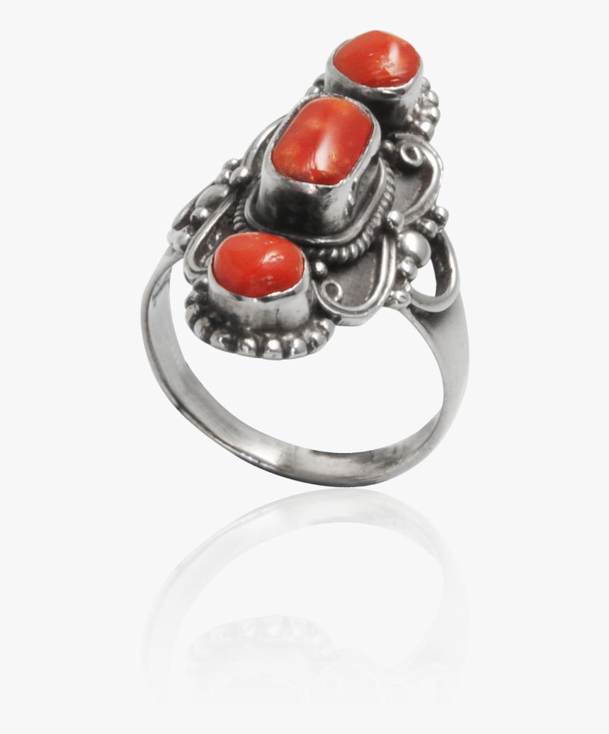 Coral Tibetan Rings , Png Download - Titanium Ring, Transparent Png