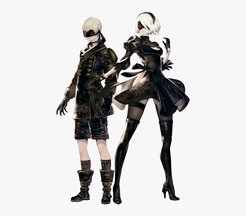 9s And 2b - Nier Automata Transparent, HD Png Download