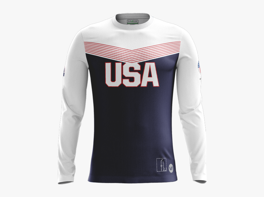 Us Dodgeball Dark Ls Jersey - Long-sleeved T-shirt, HD Png Download