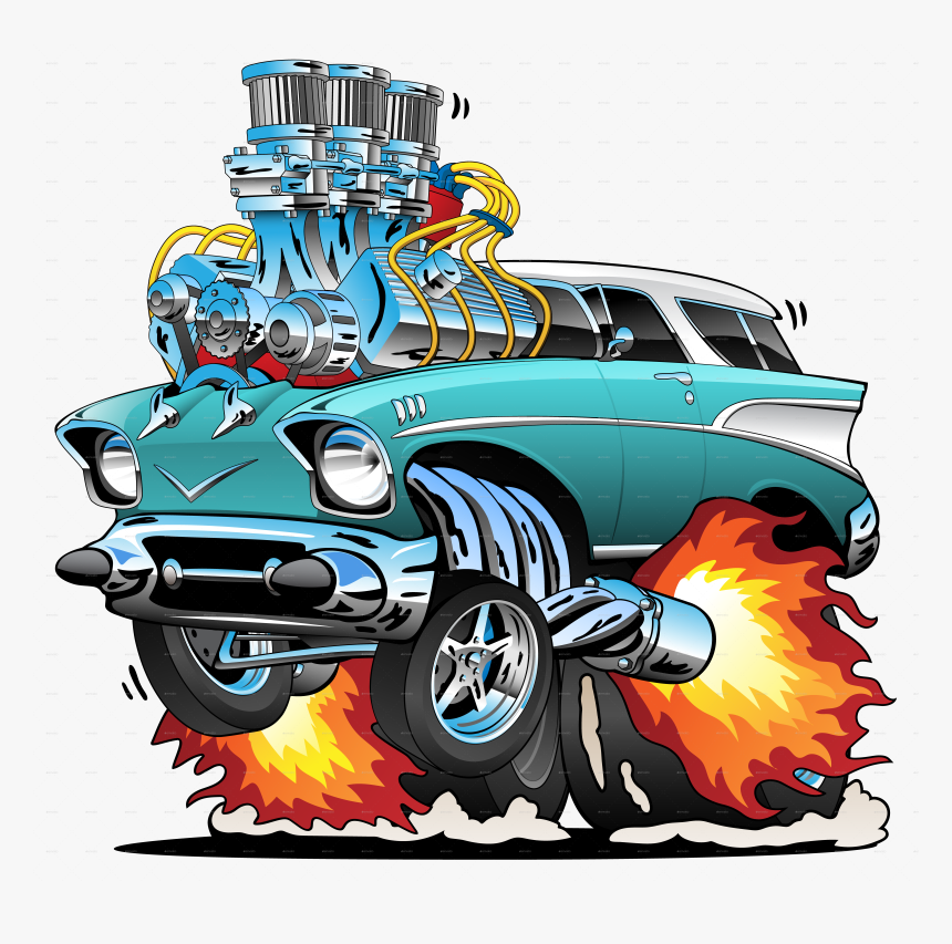 Hot Rod Cartoon Drawings, HD Png Download
