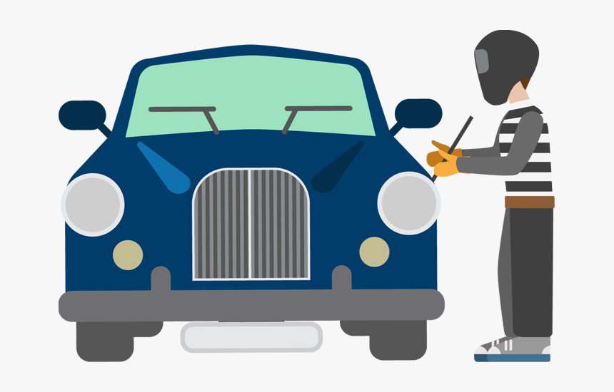 Cartoon Wearing Black Clothes Stealing A Designshop - Stealing A Car Cartoon, HD Png Download