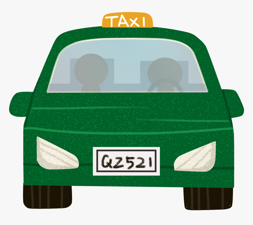 Cartoon Simple Parking Car Png And Psd - การ์ตูน แท็กซี่ สี เขียว, Transparent Png