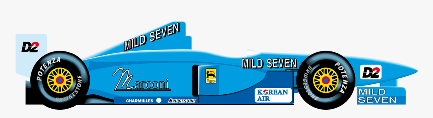 Blue Race Car Clipart Clipartfest - Benetton F1 Png, Transparent Png