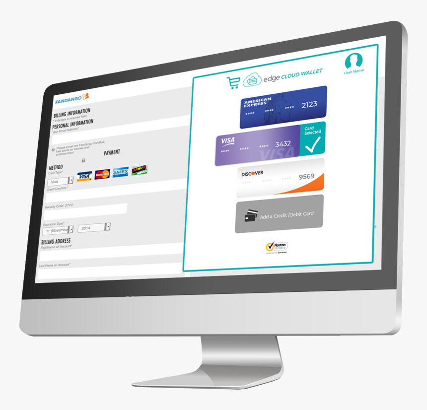 Edge Cloud Wallet Checkout Screen - Computer Monitor, HD Png Download