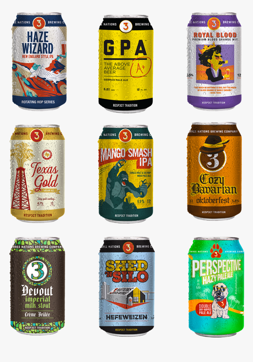 The Beer Cans Available From 3 Nations Brewery - Beer, HD Png Download